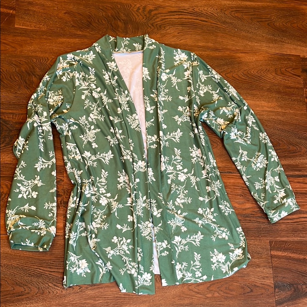 Floral Green Women's Cardigan